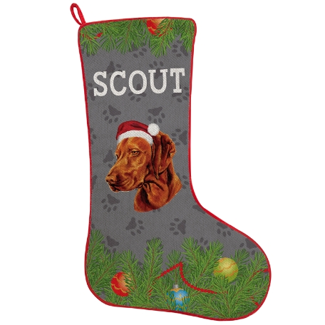 Vizsla Stocking - Christmas Tree