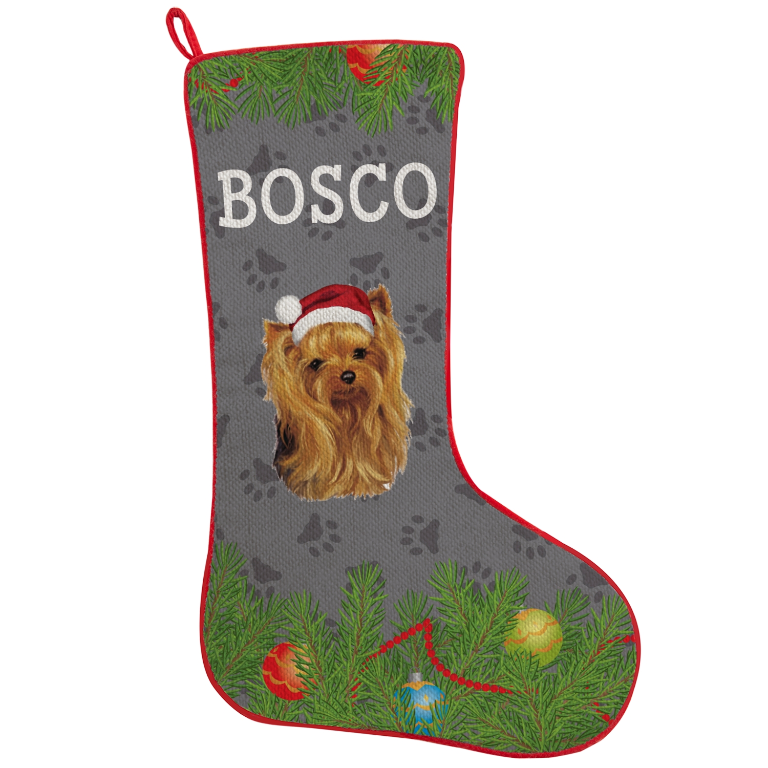 Yorkshire Terrier Stocking - Christmas Tree 