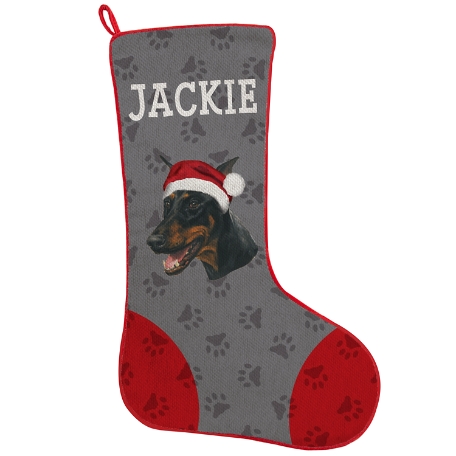 Doberman Pinscher Stocking - Pawprints