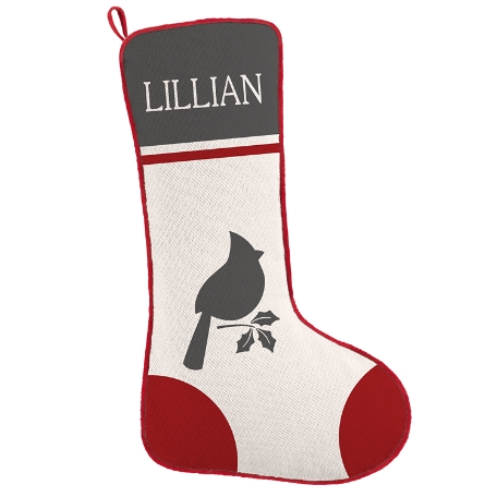 Christmas Charm Stocking - Cardinal