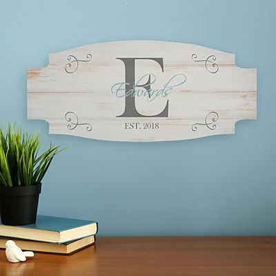 Family Initial & Name Wood Sign