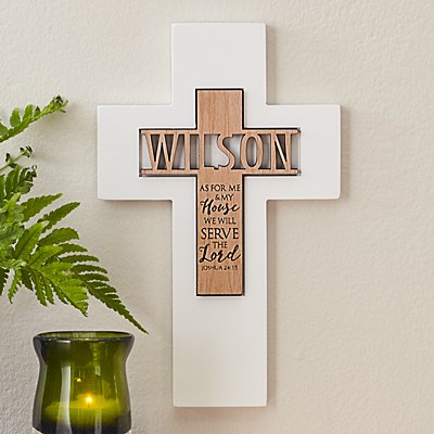 Our Home Honors the Lord Personalized Wooden Cross