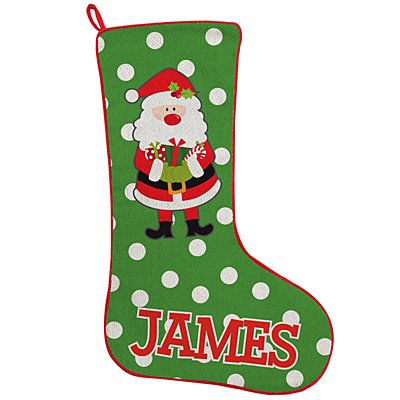 Create Your Own Stocking - GR-Polka Dot-Santa