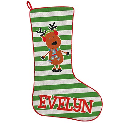 Create Your Own Stocking - GR-Stripes-Reindeer