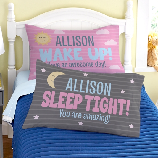 Wake Up! Pillowcases Set of 2 Personal Creations
