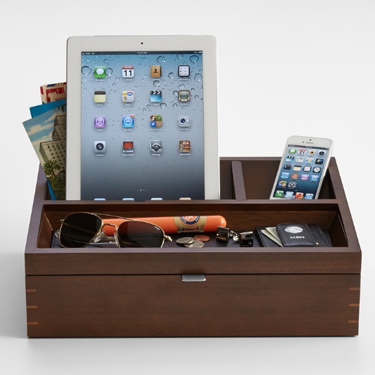 Personalized Gifts for Men, Docking Station, Mens Wood Valet Box