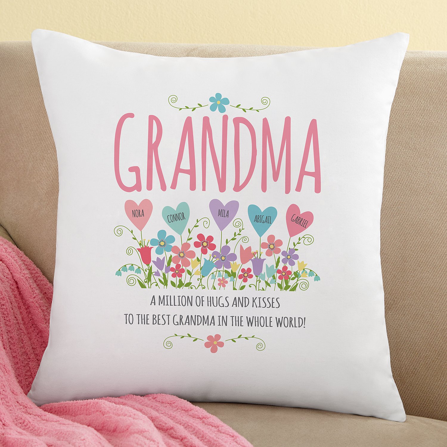 Personalized Heart Garden Throw Pillow Personalized Heart Garden Throw Pillow
