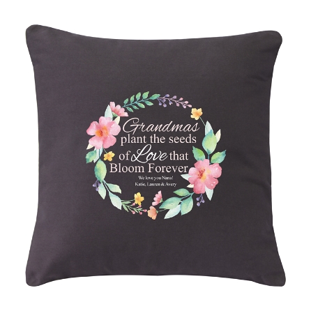 Her Love Blooms Throw Pillow Grandma