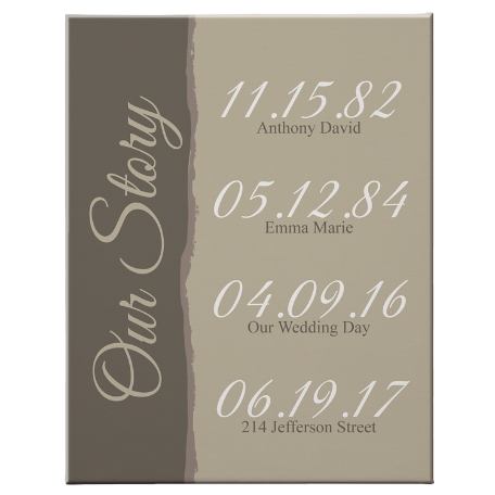Our Story Canvas - Brown 18x24-Unframed