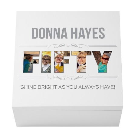 Special Birthday Photo Keepsake Box - Fifty