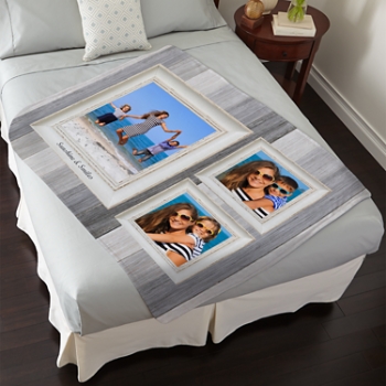Weathered Stripe Photo Plush Blanket