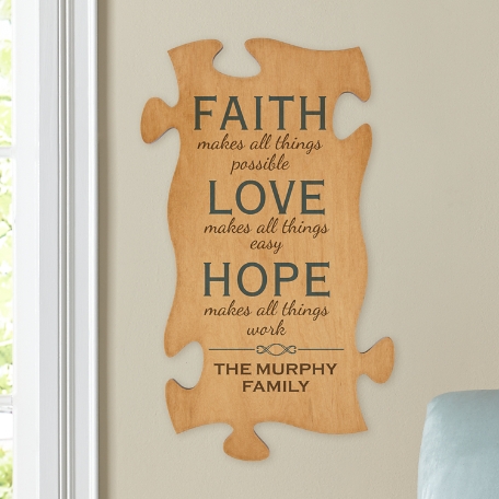 Faith, Hope & Love Puzzle Piece