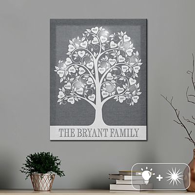 TwinkleBright® LED Hearts Family Tree Canvas