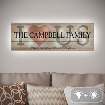 TwinkleBright® LED I Love Us Canvas