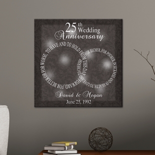 TwinkleBright® LED Rings of Love Anniversary Canvas