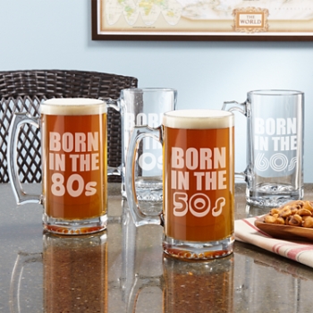 Born In Birthday Oversized Beer Mug