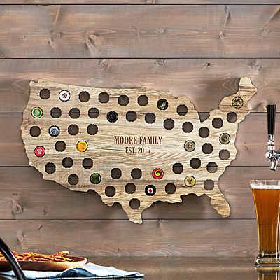 USA Beer Cap Wall Display
