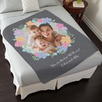 Floral Photo Plush Blanket