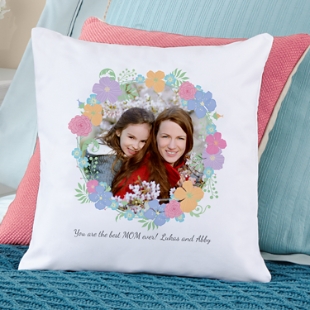 Floral Photo Throw Pillow