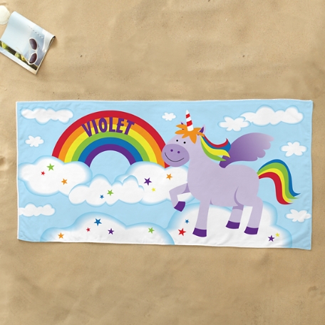 Rainbow Unicorn Beach Towel