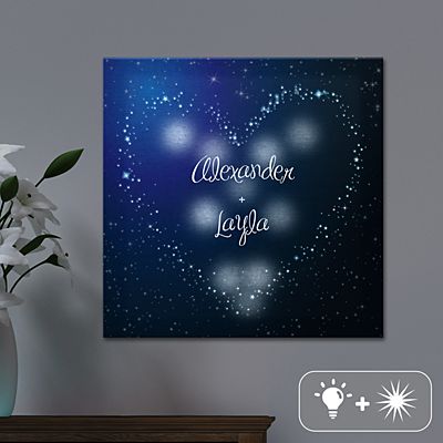 TwinkleBright® LED Heart in Stars Canvas
