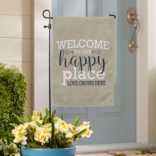 Welcome to Our Happy Place Garden Flag