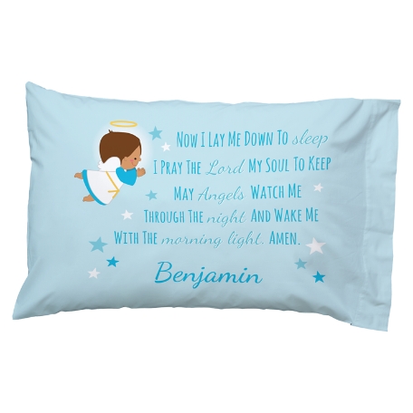 Children's Prayer Pillow Case - Blue