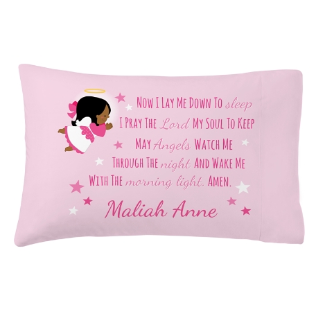 Children's Prayer Plush Pillow Case - Pink