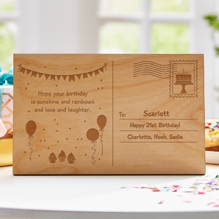 Download Birthday Wood Postcard Personal Creations