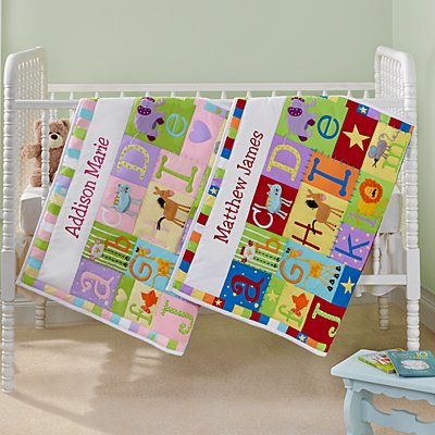 Baby's Playful Animal Personalized Alphabet Quilt