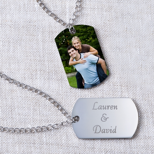 Sterling Silver Engraved Large Double Dog Tags With 