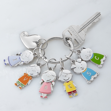 Tender Heart Character Charm Keychain - 2 Boys