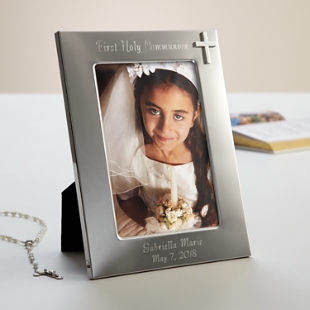 First Communion & Confirmation Silver Cross Frame