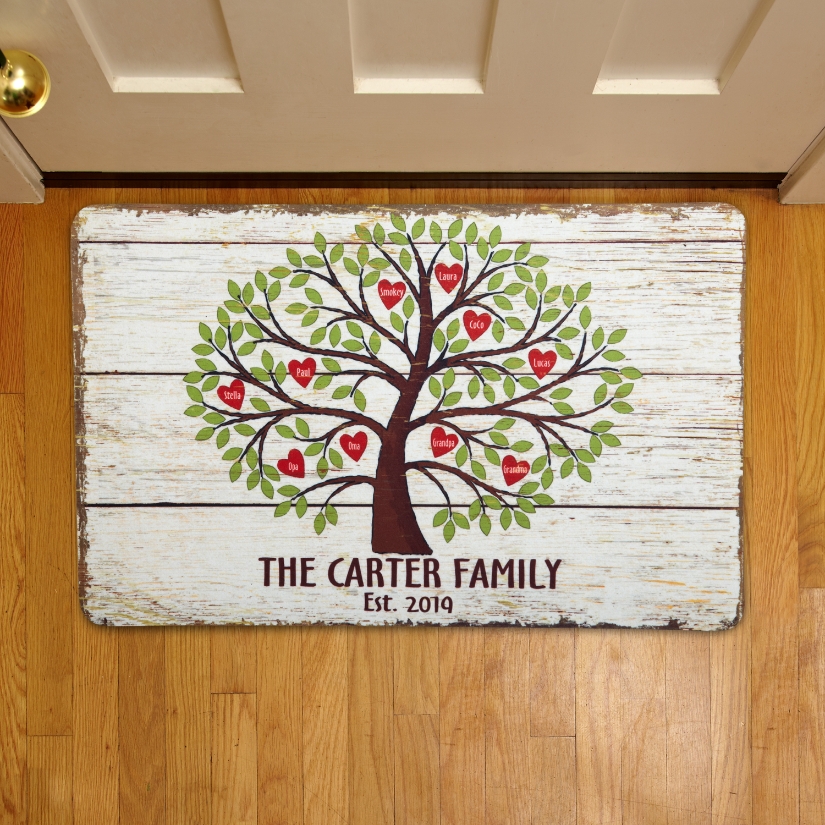Family Tree of Hearts Doormat Personal Creations