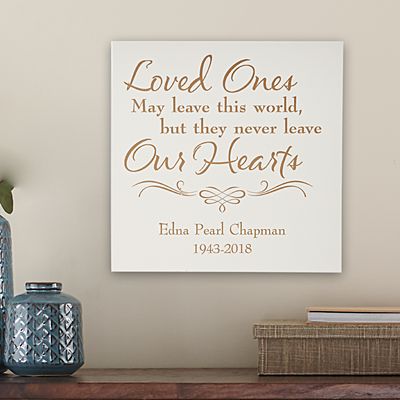 Always In Our Hearts Square Wood Plaque