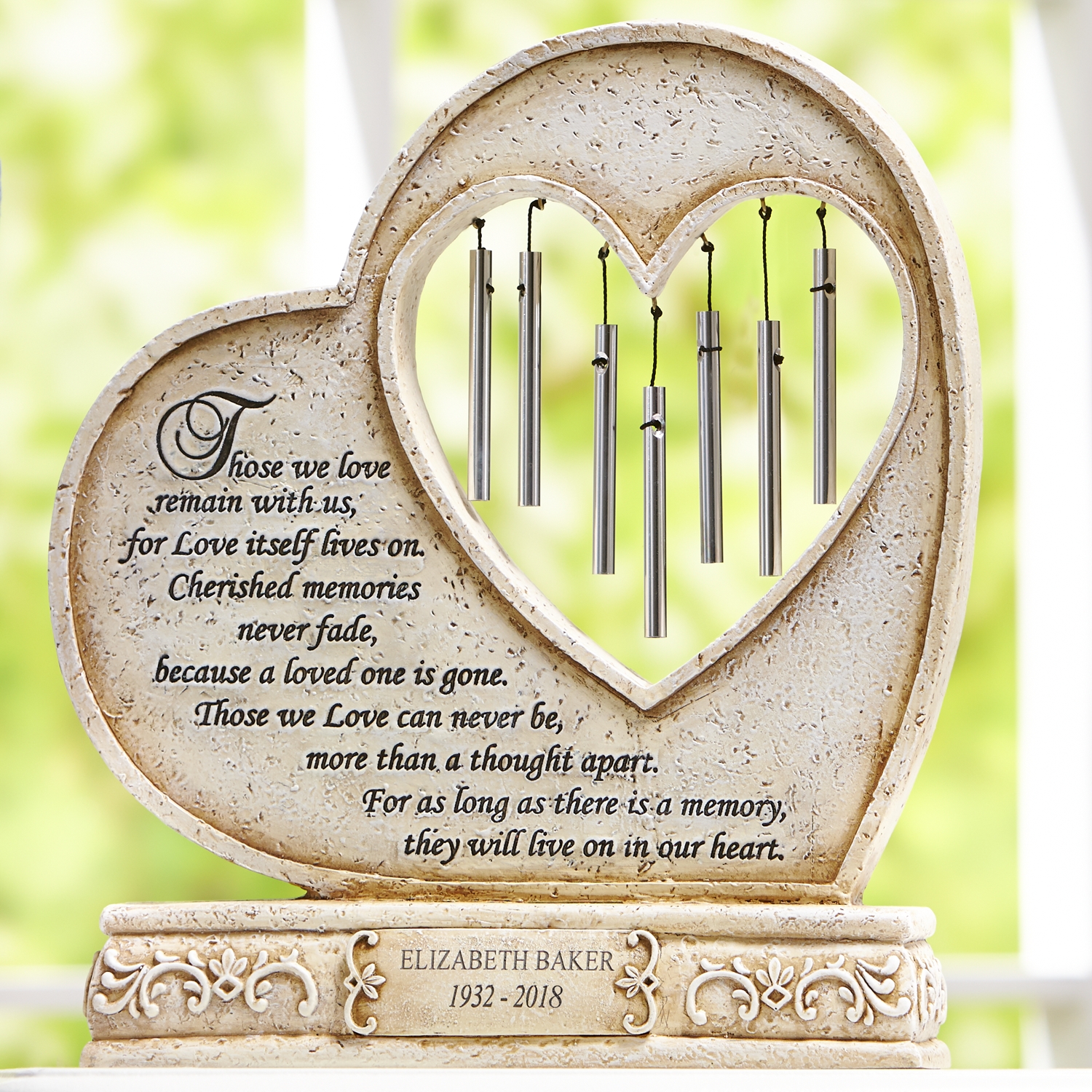 They'll Live On In Our Hearts Memorial Wind Chime Sign