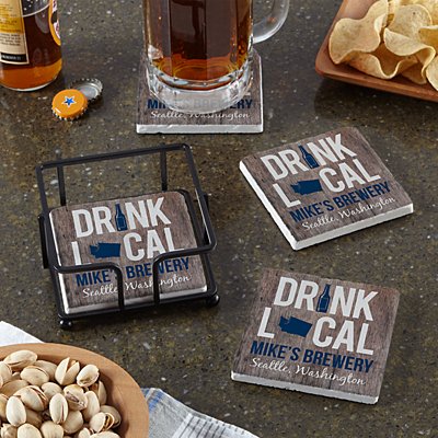 Drink Local Marble Coasters