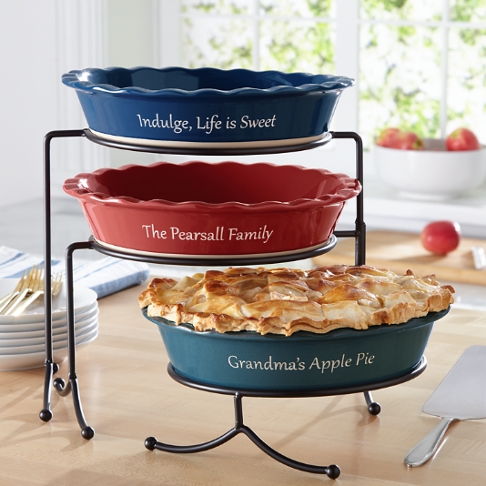 Delightful Stoneware Personalized Pie Dish - Life Is Sweet at