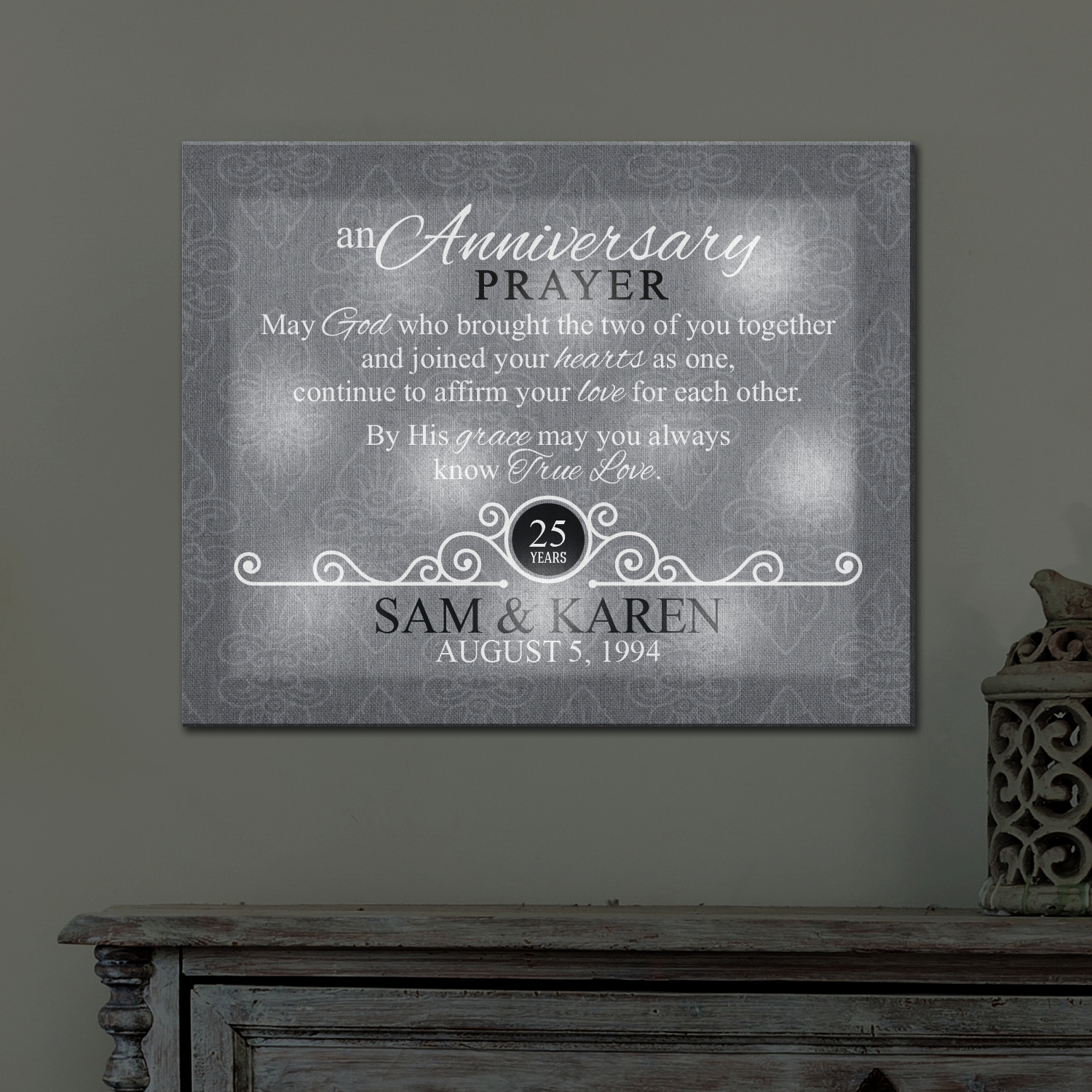 TwinkleBright® LED Anniversary Prayer Canvas