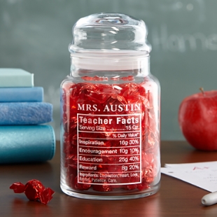 Teacher Facts Glass Treat Jar