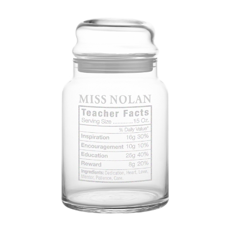 Teacher Facts Treat Jar w/out Candy
