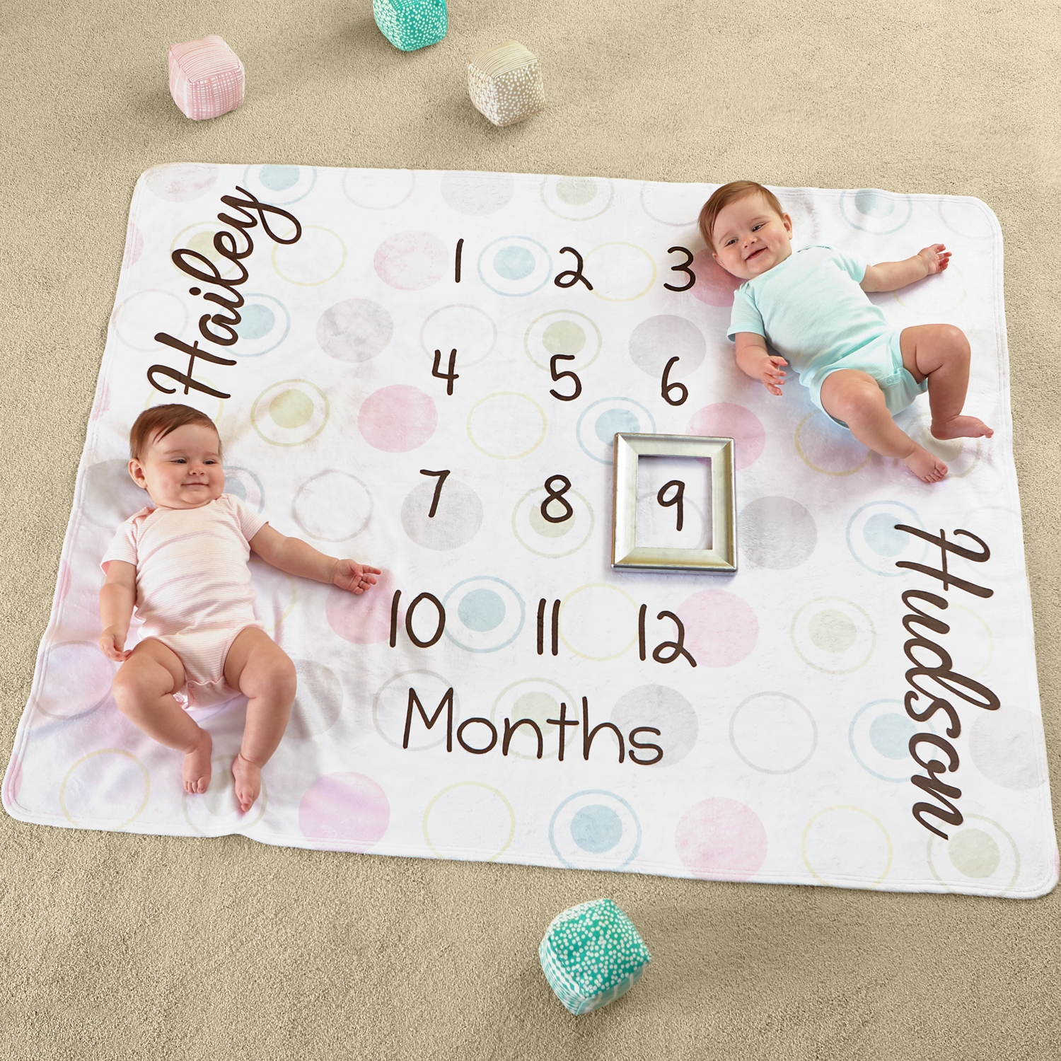 Twin Monthly Milestone Plush Blanket