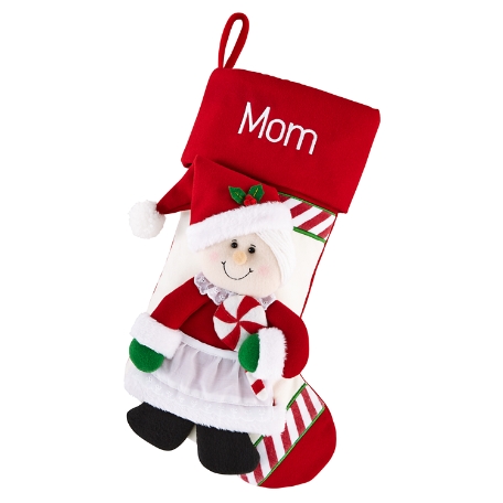 Candy Cane Family Stocking - Mrs. Claus