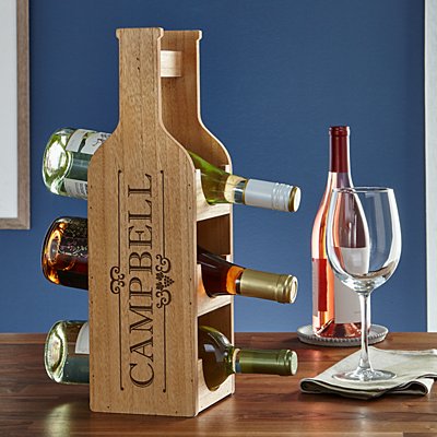 Decorative Wood Wine Bottle Display