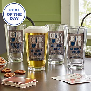Drink Local Pint Beer Glass