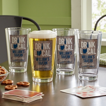 Drink Local Pint Beer Glass