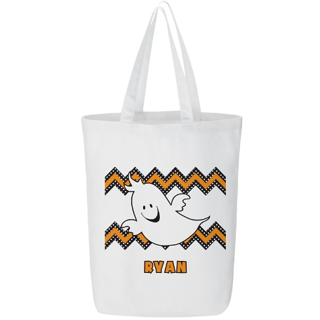Fiendish Fun Halloween White Treat Bag-Ghost
