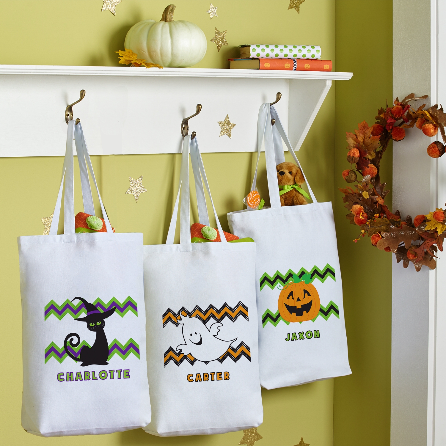 Fiendish Fun Halloween White Treat Bag