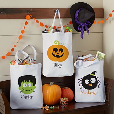 Frightful Halloween Faces Treat Bag