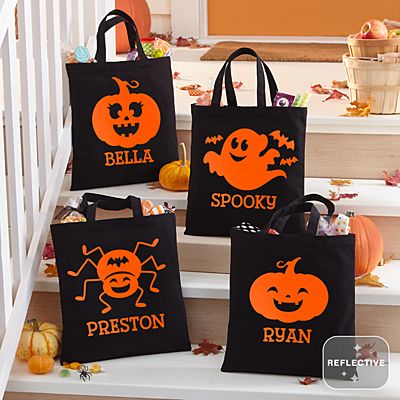 boy or girl Halloween candy bags black tote bag Kids trick or treat tote bag tan tote bag CUSTOM PERSONALIZED Halloween bags for kids